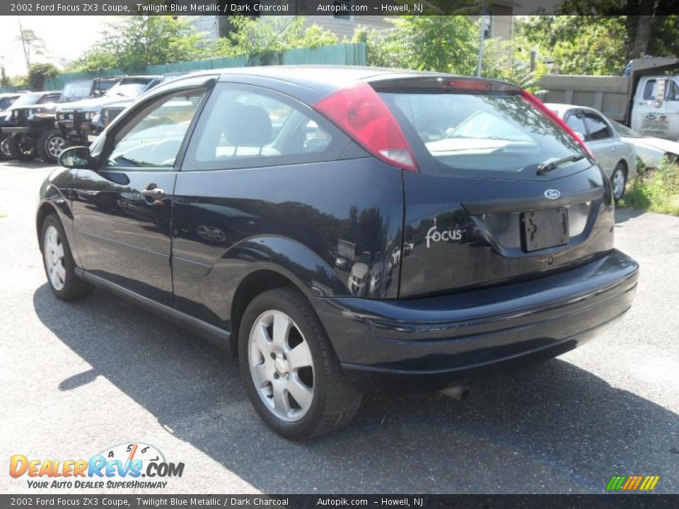 2002 Ford Focus ZX3 Coupe Twilight Blue Metallic / Dark Charcoal Photo #5