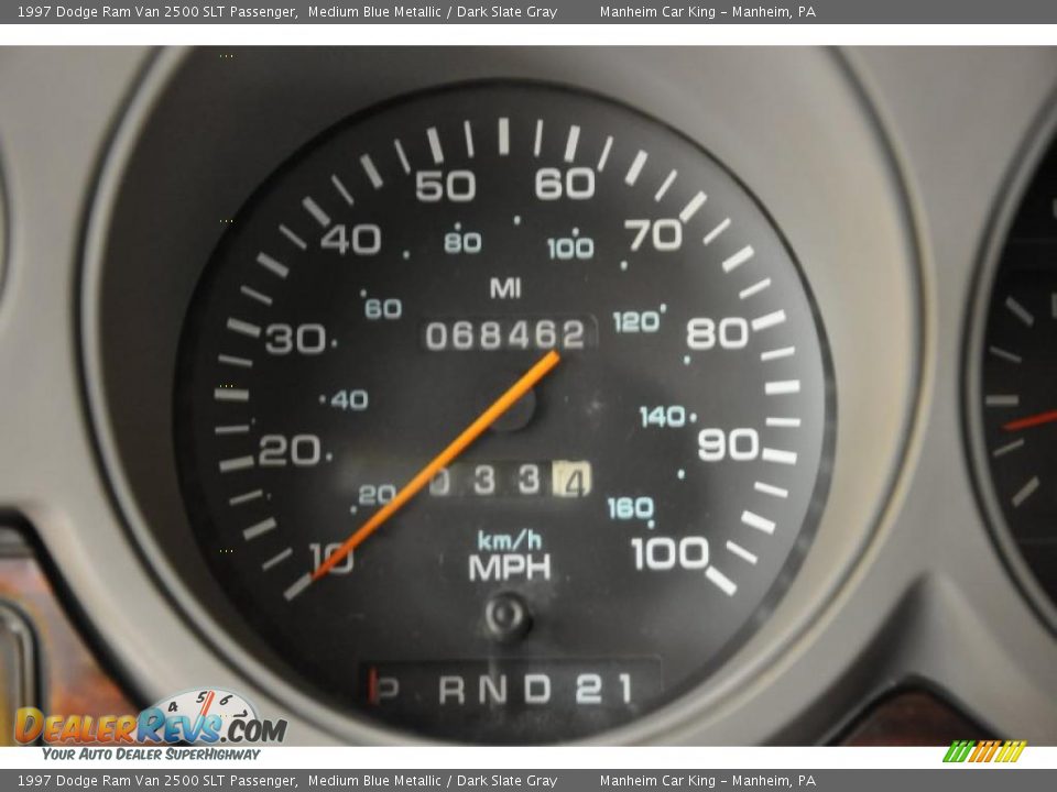 1997 Dodge Ram Van 2500 SLT Passenger Medium Blue Metallic / Dark Slate Gray Photo #10