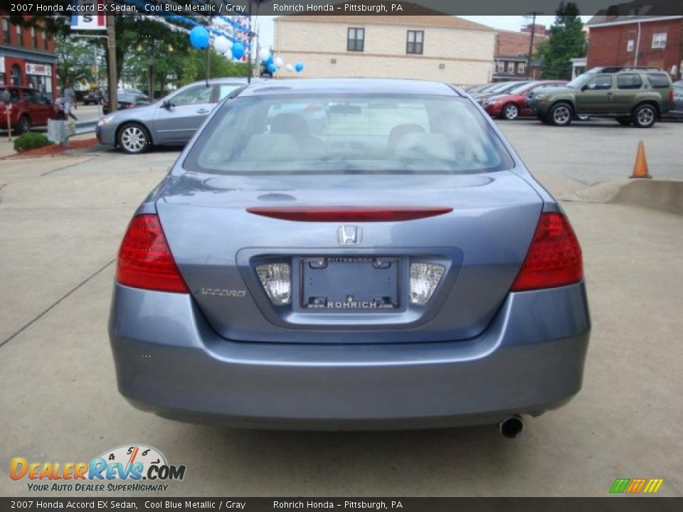 2007 Honda Accord EX Sedan Cool Blue Metallic / Gray Photo #3