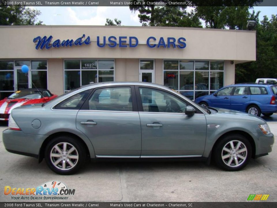 2008 Ford Taurus SEL Titanium Green Metallic / Camel Photo #1