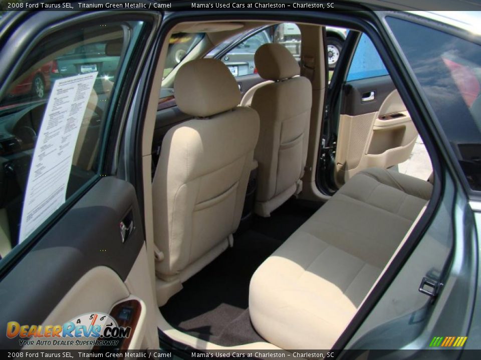 2008 Ford Taurus SEL Titanium Green Metallic / Camel Photo #9