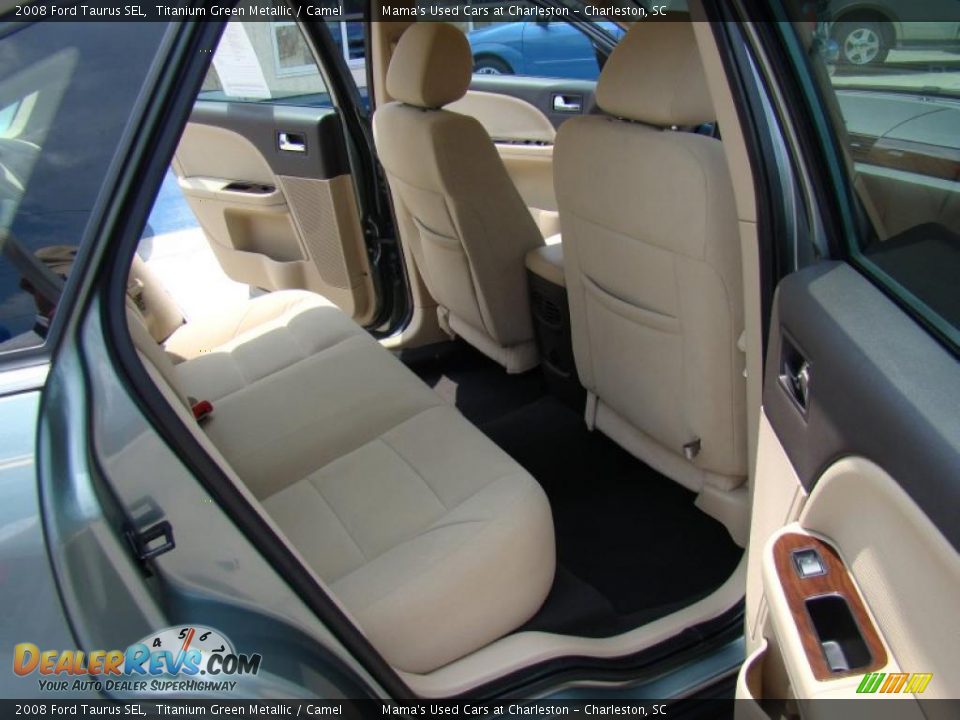 2008 Ford Taurus SEL Titanium Green Metallic / Camel Photo #13