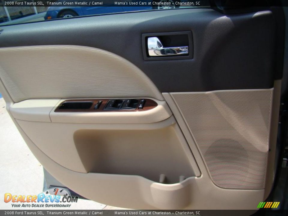 2008 Ford Taurus SEL Titanium Green Metallic / Camel Photo #16