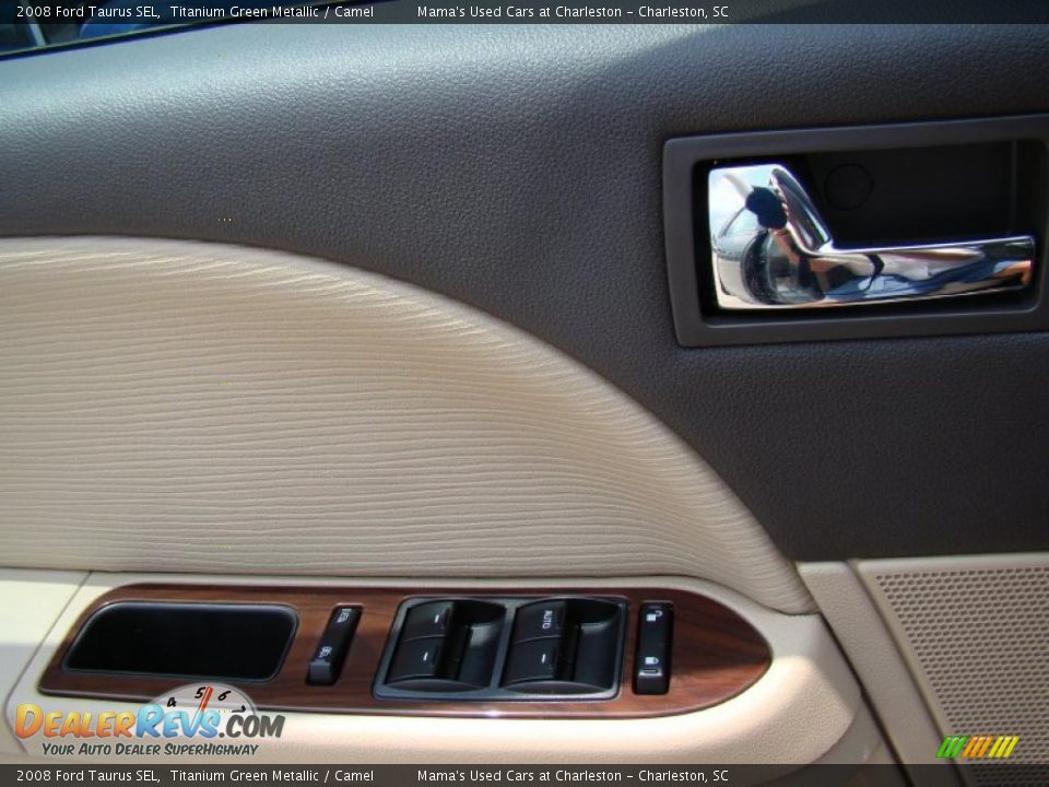 2008 Ford Taurus SEL Titanium Green Metallic / Camel Photo #17