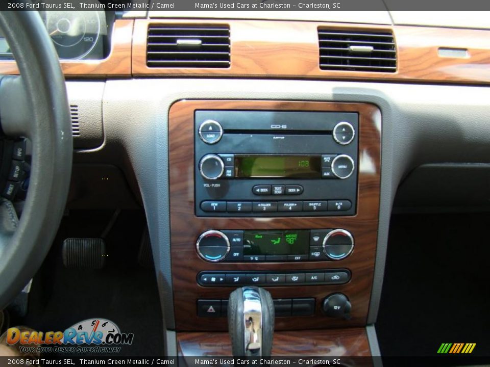 2008 Ford Taurus SEL Titanium Green Metallic / Camel Photo #20