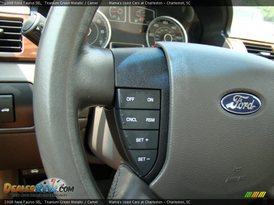 2008 Ford Taurus SEL Titanium Green Metallic / Camel Photo #23