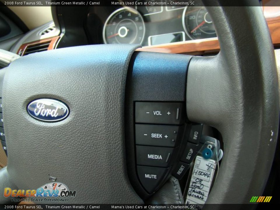2008 Ford Taurus SEL Titanium Green Metallic / Camel Photo #24