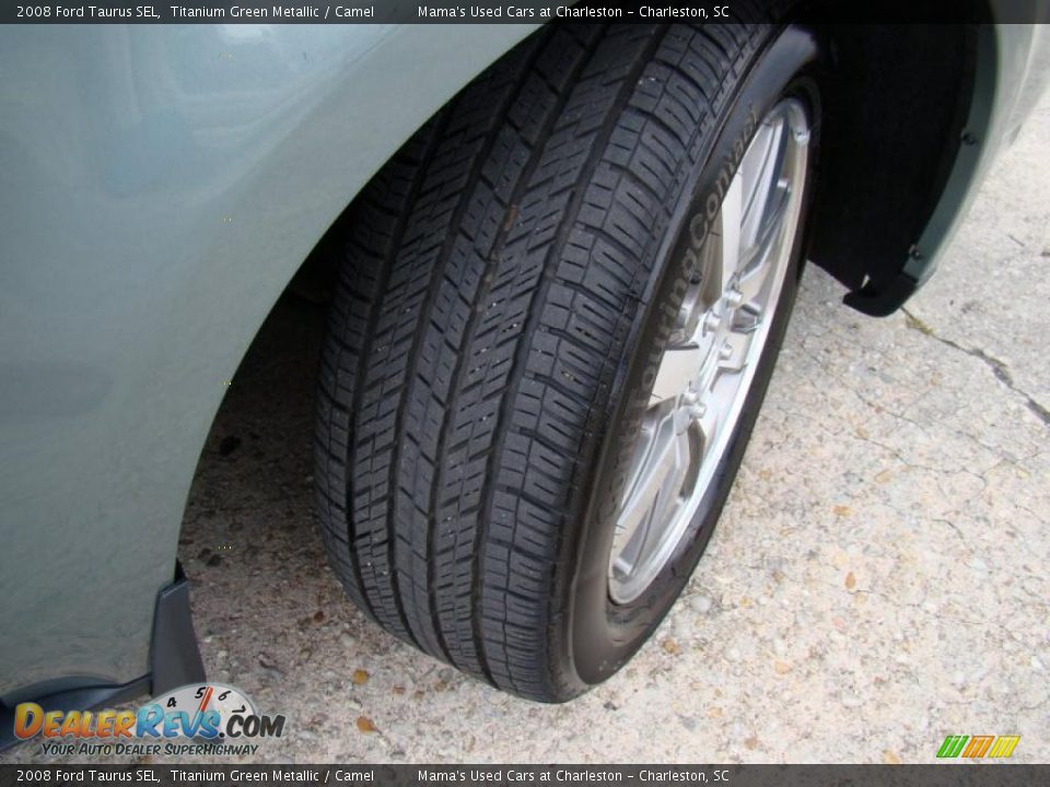 2008 Ford Taurus SEL Titanium Green Metallic / Camel Photo #27