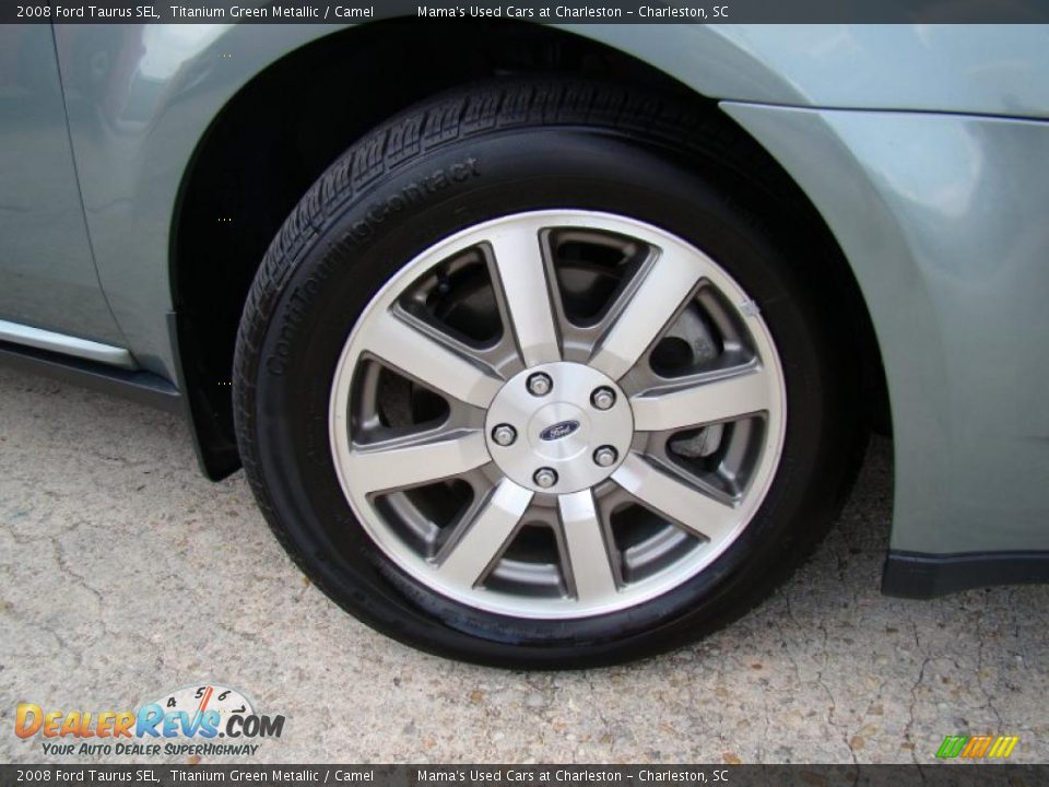 2008 Ford Taurus SEL Titanium Green Metallic / Camel Photo #28