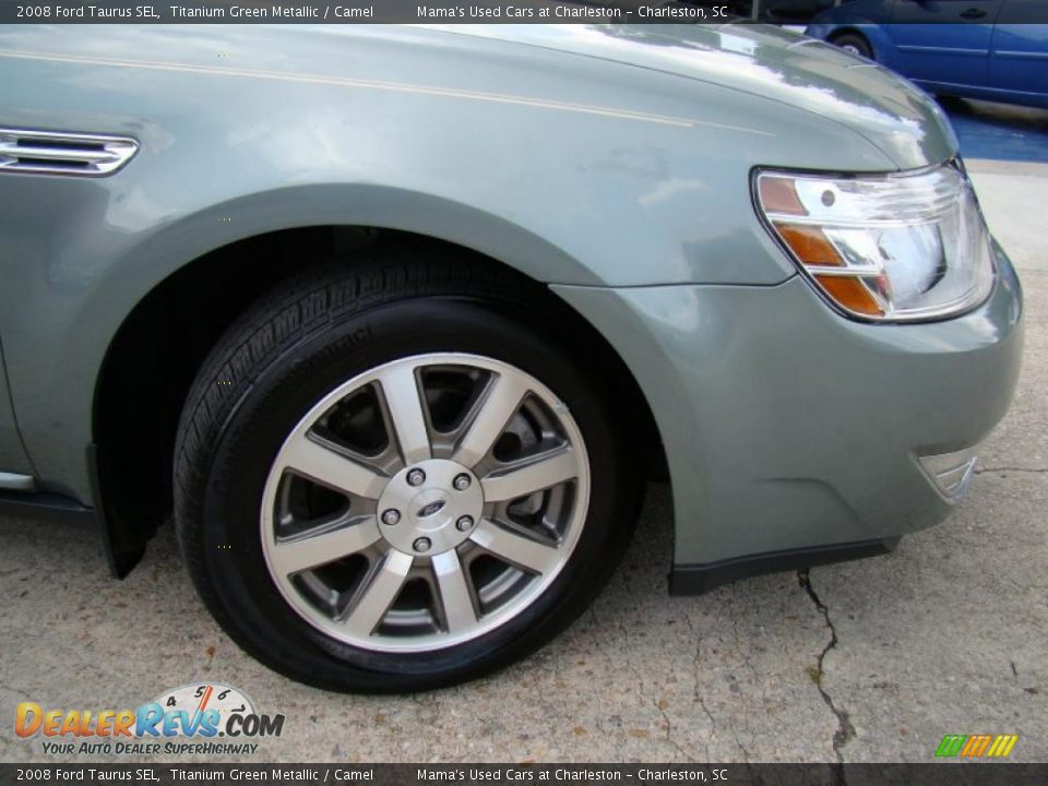 2008 Ford Taurus SEL Titanium Green Metallic / Camel Photo #30
