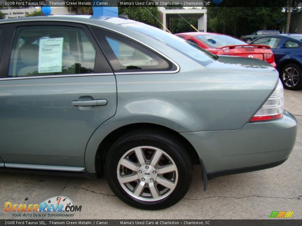 2008 Ford Taurus SEL Titanium Green Metallic / Camel Photo #32
