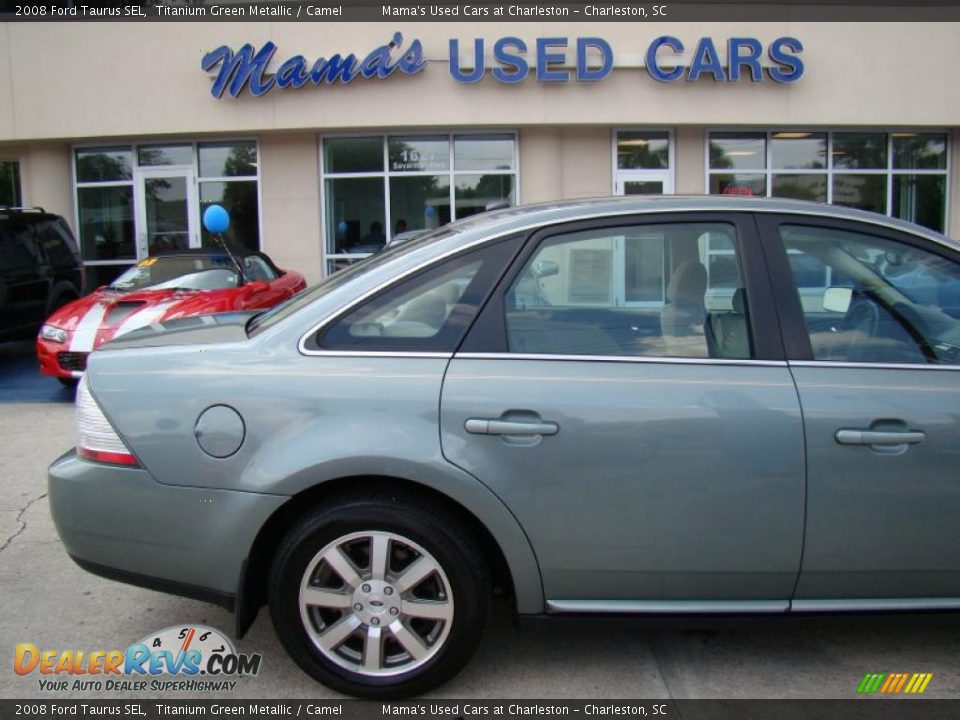 2008 Ford Taurus SEL Titanium Green Metallic / Camel Photo #33