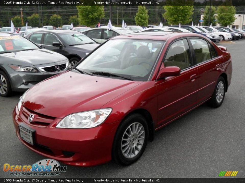 2005 Honda Civic EX Sedan Tango Red Pearl / Ivory Photo #1