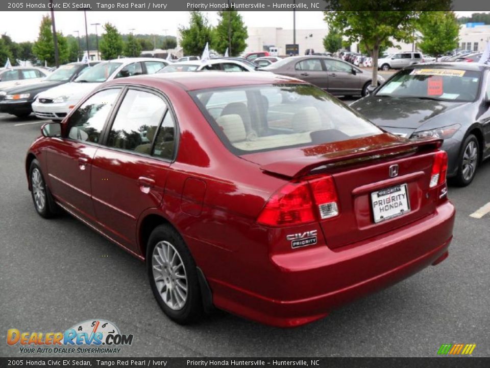 2005 Honda Civic EX Sedan Tango Red Pearl / Ivory Photo #2