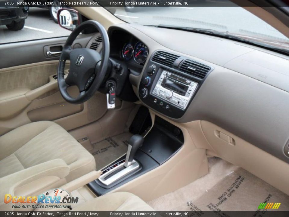 2005 Honda Civic EX Sedan Tango Red Pearl / Ivory Photo #22