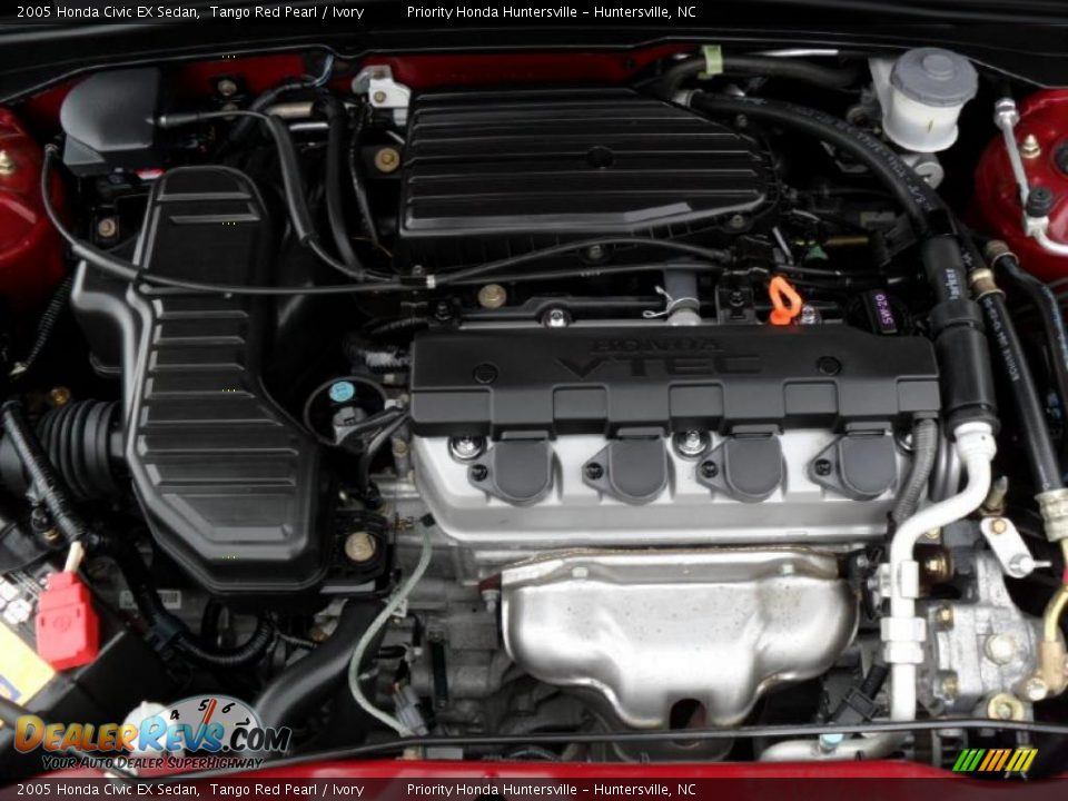 2005 Honda Civic EX Sedan Tango Red Pearl / Ivory Photo #25