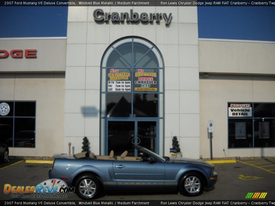 2007 Ford Mustang V6 Deluxe Convertible Windveil Blue Metallic / Medium Parchment Photo #1