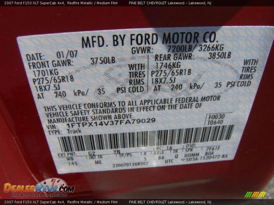 2007 Ford F150 XLT SuperCab 4x4 Redfire Metallic / Medium Flint Photo #12