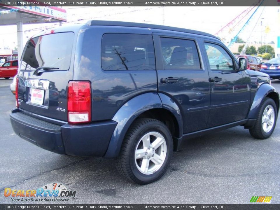 2008 Dodge Nitro SLT 4x4 Modern Blue Pearl / Dark Khaki/Medium Khaki Photo #5