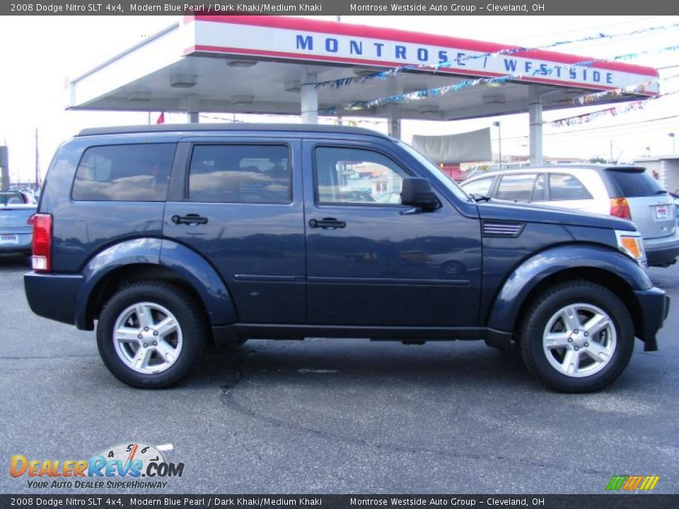 2008 Dodge Nitro SLT 4x4 Modern Blue Pearl / Dark Khaki/Medium Khaki Photo #6