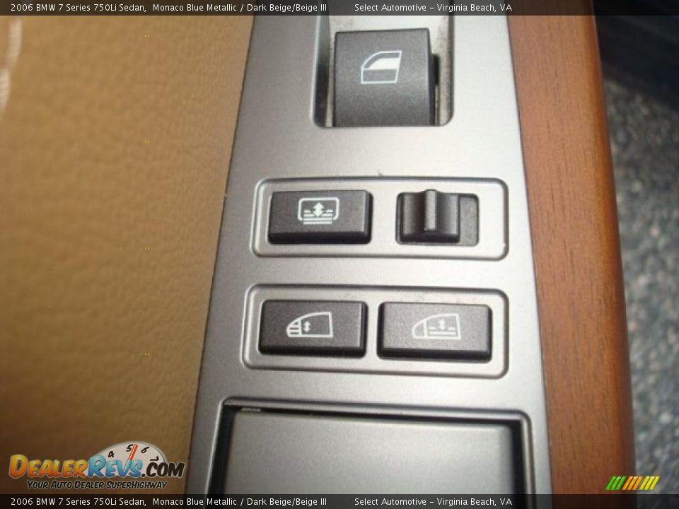 2006 BMW 7 Series 750Li Sedan Monaco Blue Metallic / Dark Beige/Beige III Photo #14