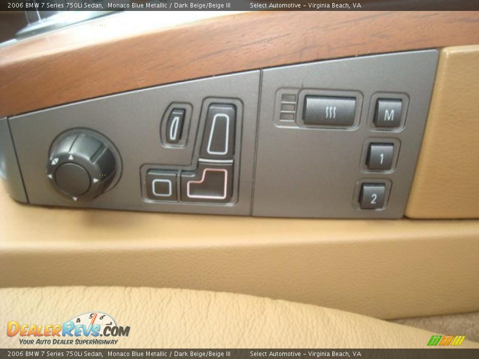 2006 BMW 7 Series 750Li Sedan Monaco Blue Metallic / Dark Beige/Beige III Photo #16