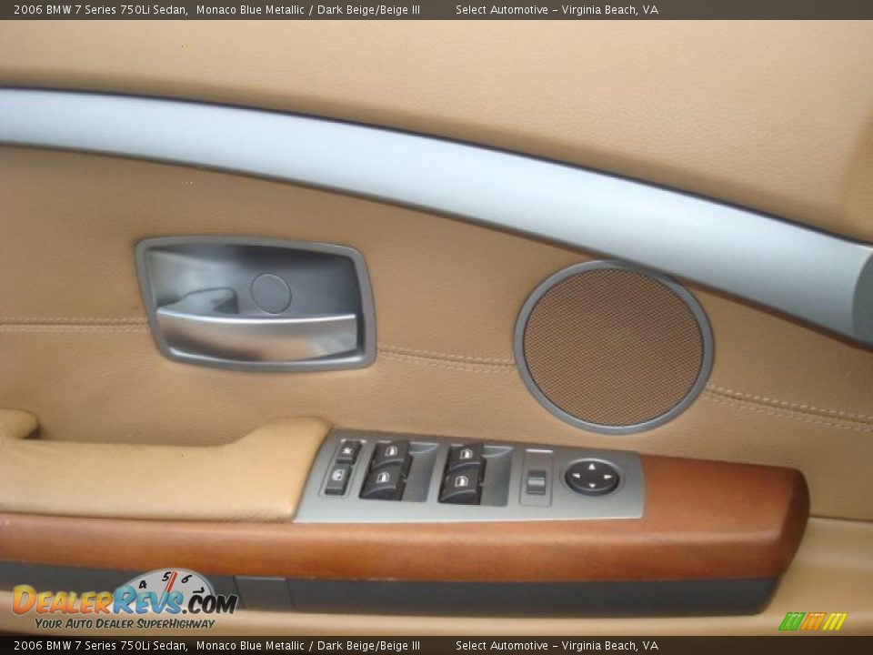 2006 BMW 7 Series 750Li Sedan Monaco Blue Metallic / Dark Beige/Beige III Photo #17