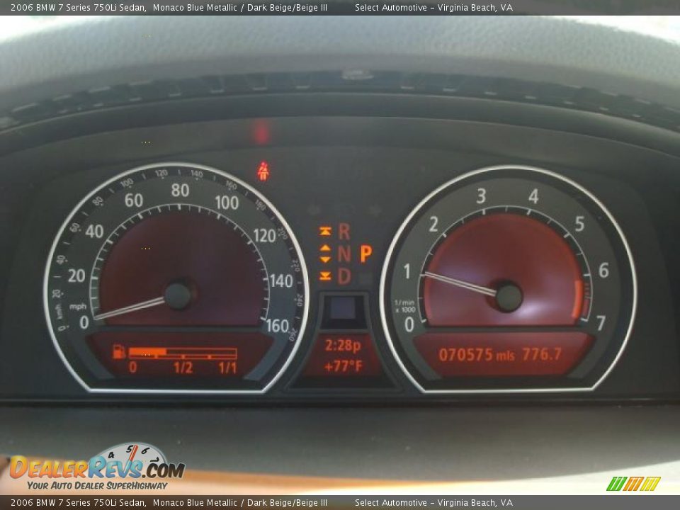 2006 BMW 7 Series 750Li Sedan Monaco Blue Metallic / Dark Beige/Beige III Photo #18