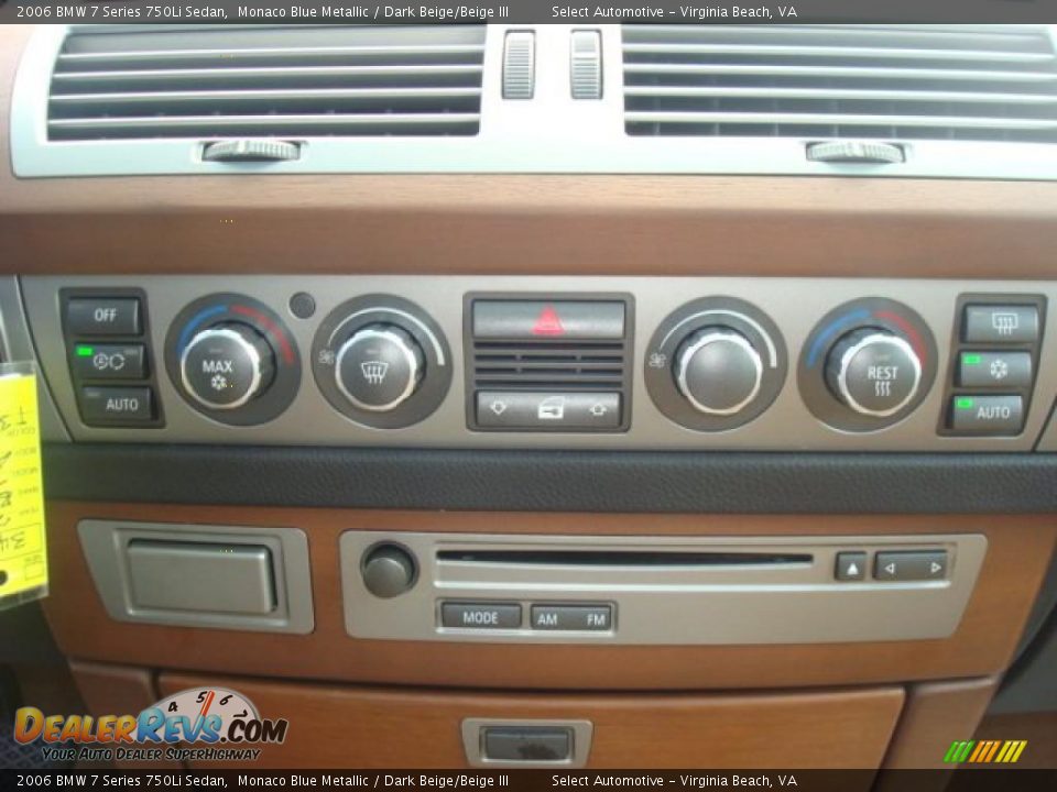 2006 BMW 7 Series 750Li Sedan Monaco Blue Metallic / Dark Beige/Beige III Photo #20
