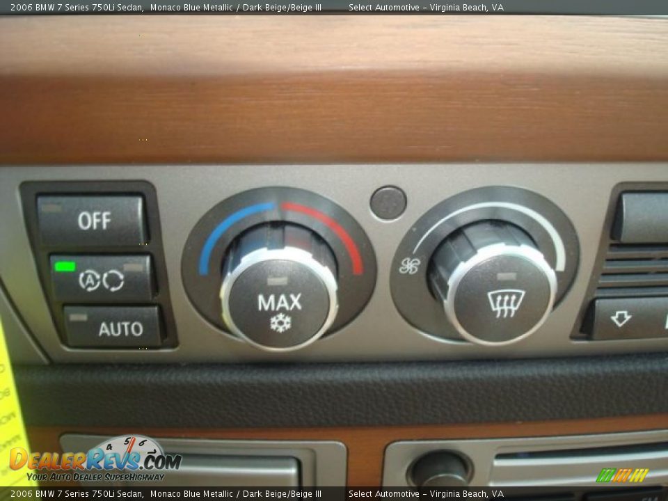 2006 BMW 7 Series 750Li Sedan Monaco Blue Metallic / Dark Beige/Beige III Photo #21