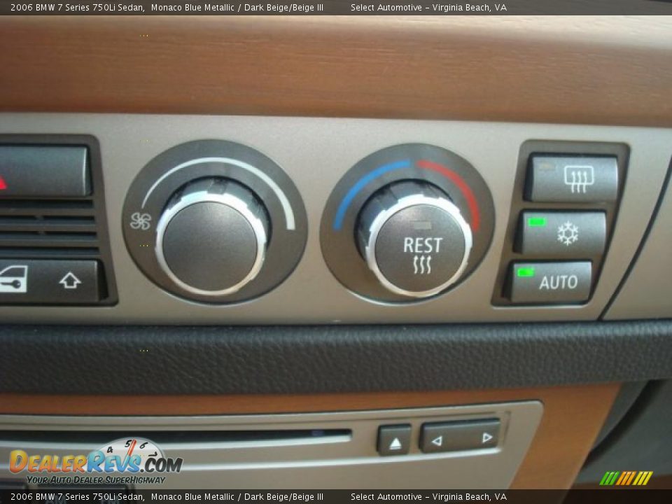 2006 BMW 7 Series 750Li Sedan Monaco Blue Metallic / Dark Beige/Beige III Photo #22