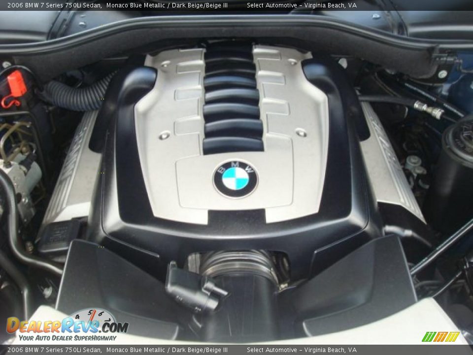2006 BMW 7 Series 750Li Sedan Monaco Blue Metallic / Dark Beige/Beige III Photo #27