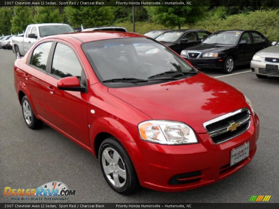 2007 Chevrolet Aveo LS Sedan Sport Red / Charcoal Black Photo #5