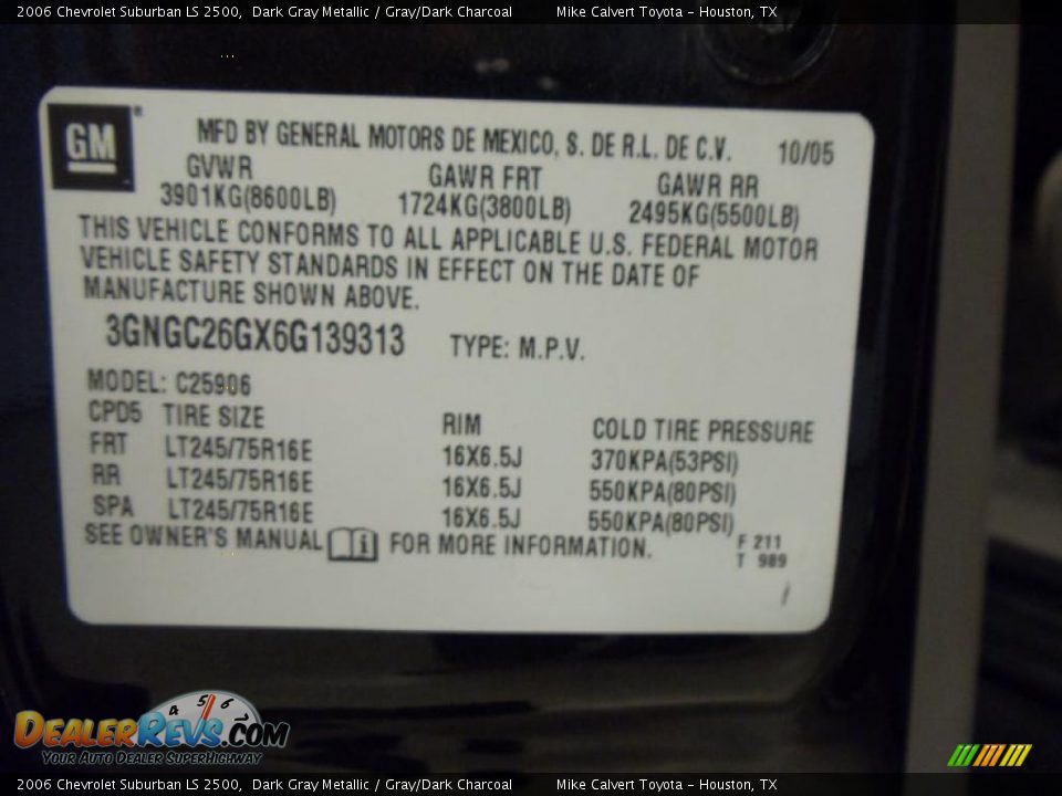 2006 Chevrolet Suburban LS 2500 Dark Gray Metallic / Gray/Dark Charcoal Photo #31