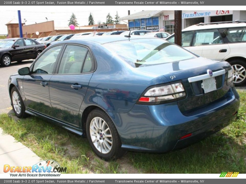 2008 Saab 9-3 2.0T Sport Sedan Fusion Blue Metallic / Parchment Photo #2