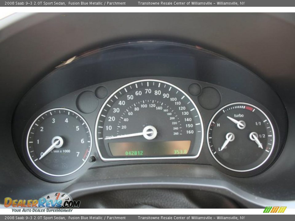 2008 Saab 9-3 2.0T Sport Sedan Fusion Blue Metallic / Parchment Photo #11