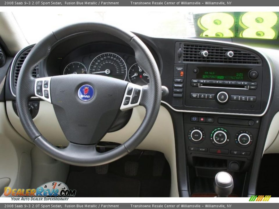2008 Saab 9-3 2.0T Sport Sedan Fusion Blue Metallic / Parchment Photo #14