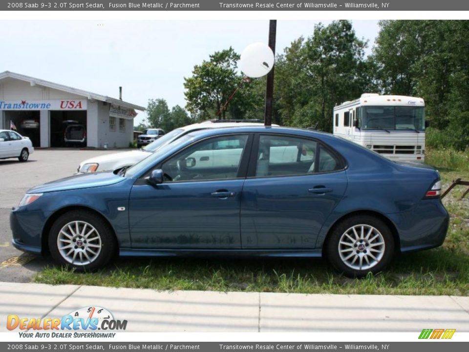 2008 Saab 9-3 2.0T Sport Sedan Fusion Blue Metallic / Parchment Photo #20