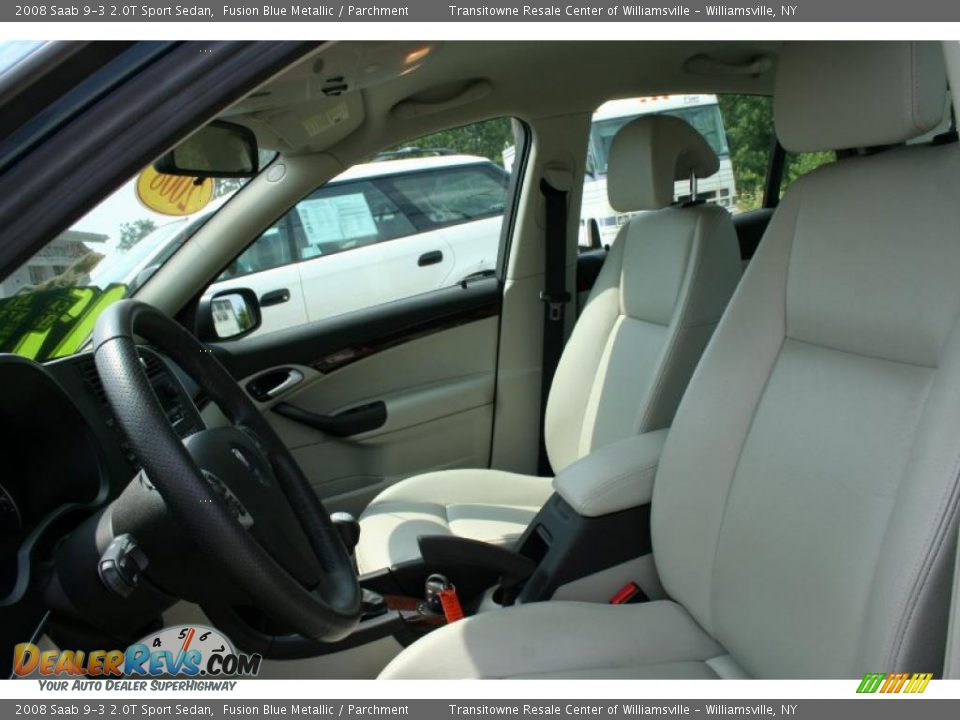 2008 Saab 9-3 2.0T Sport Sedan Fusion Blue Metallic / Parchment Photo #21