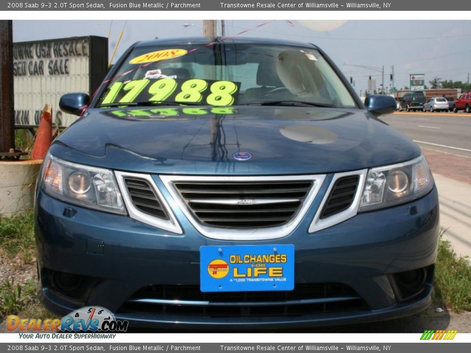 2008 Saab 9-3 2.0T Sport Sedan Fusion Blue Metallic / Parchment Photo #24
