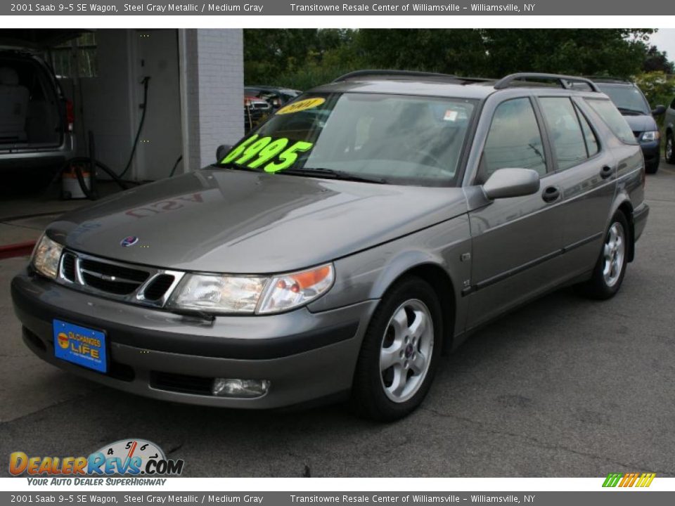 2001 Saab 9-5 SE Wagon Steel Gray Metallic / Medium Gray Photo #23