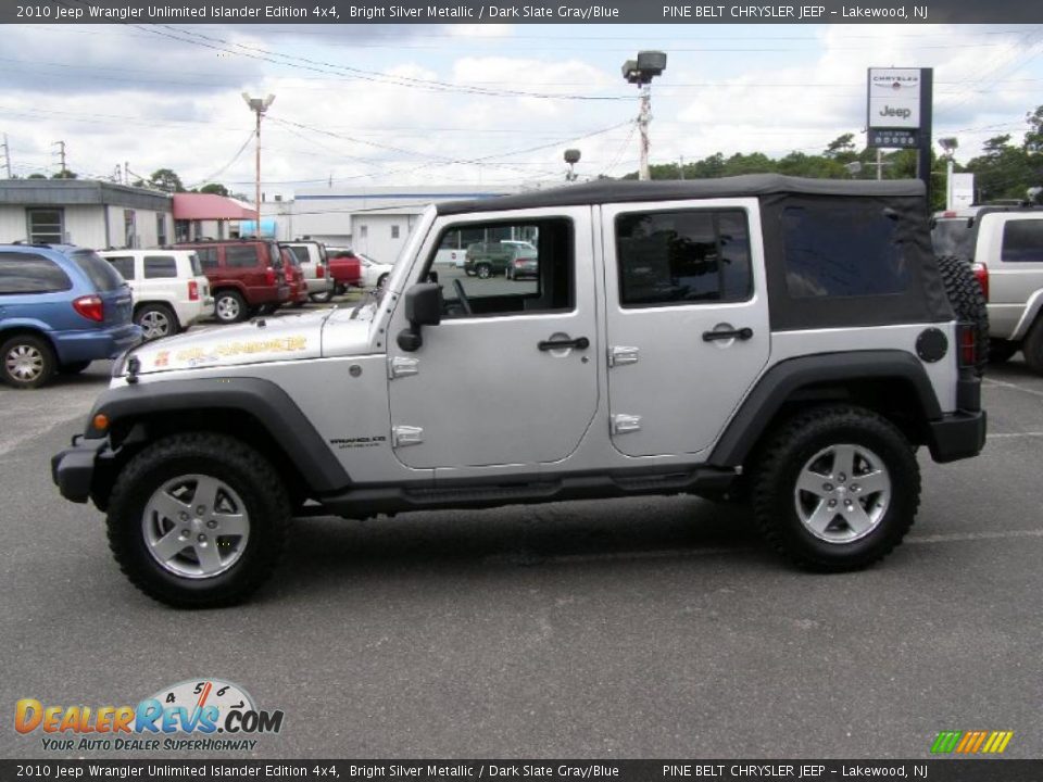 2010 Jeep Wrangler Unlimited Islander Edition 4x4 Bright Silver Metallic / Dark Slate Gray/Blue Photo #4