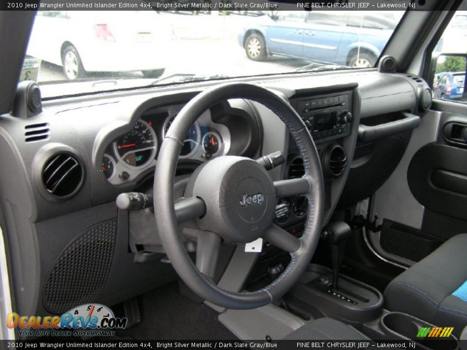 2010 Jeep Wrangler Unlimited Islander Edition 4x4 Bright Silver Metallic / Dark Slate Gray/Blue Photo #8