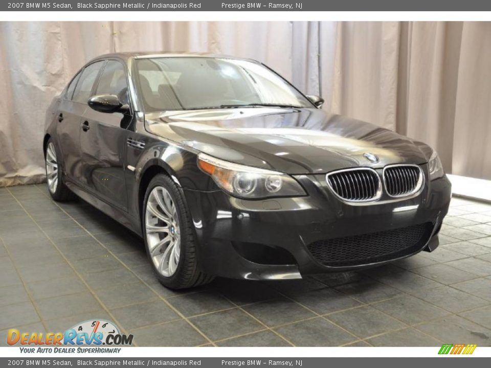 2007 BMW M5 Sedan Black Sapphire Metallic / Indianapolis Red Photo #7