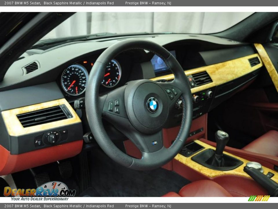2007 BMW M5 Sedan Black Sapphire Metallic / Indianapolis Red Photo #11