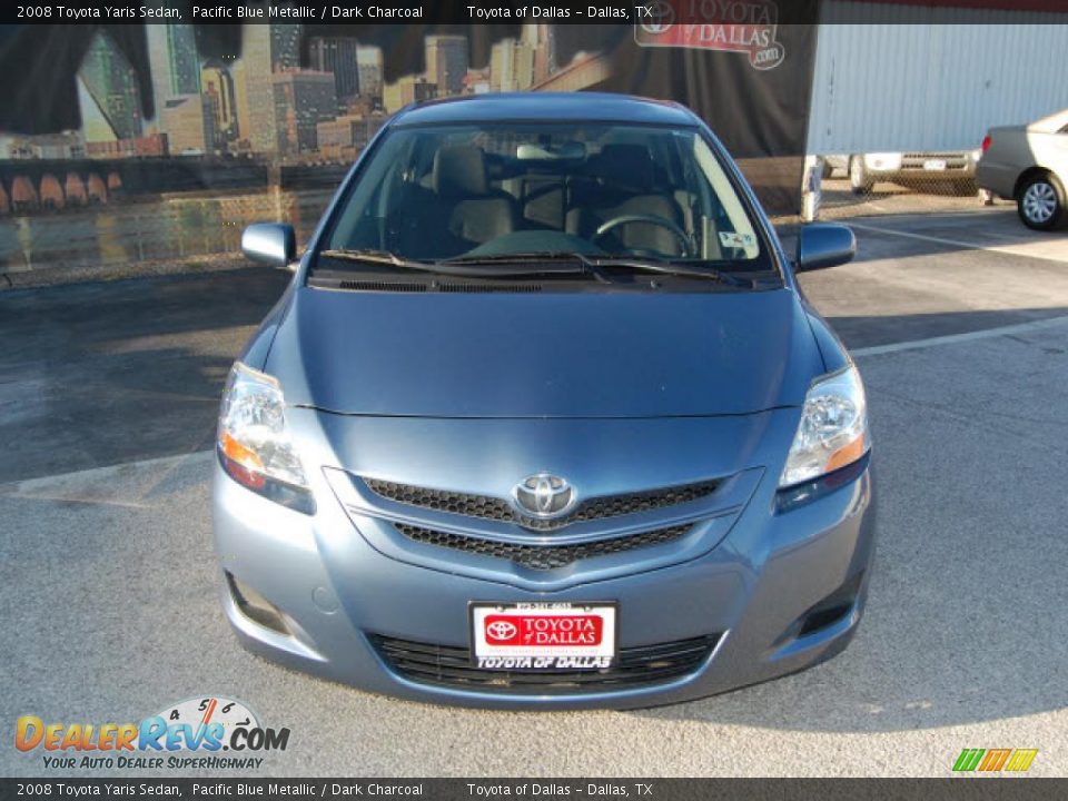 2008 Toyota Yaris Sedan Pacific Blue Metallic / Dark Charcoal Photo #2