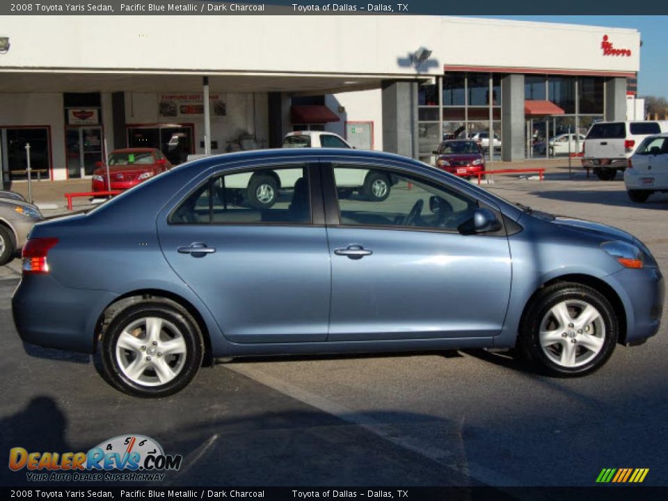 2008 Toyota Yaris Sedan Pacific Blue Metallic / Dark Charcoal Photo #4
