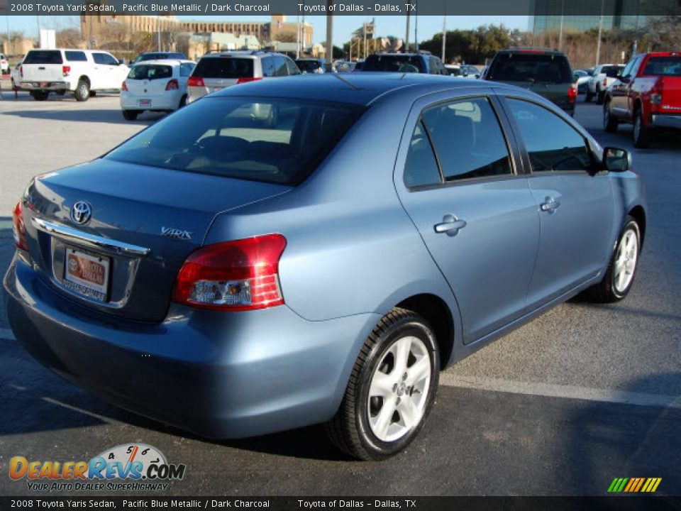 2008 Toyota Yaris Sedan Pacific Blue Metallic / Dark Charcoal Photo #5