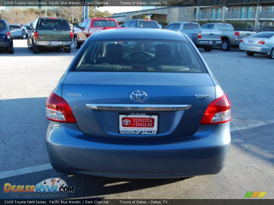 2008 Toyota Yaris Sedan Pacific Blue Metallic / Dark Charcoal Photo #6