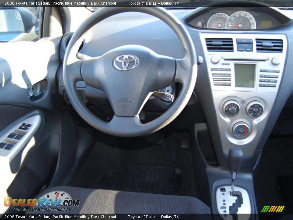 2008 Toyota Yaris Sedan Pacific Blue Metallic / Dark Charcoal Photo #12